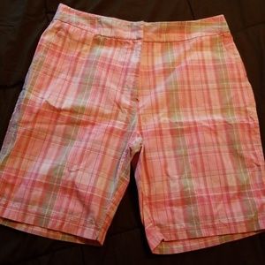 Pink plaid shorts